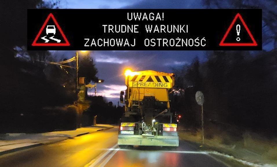 Tej nocy będziemy likwidować śliskość na drogach i chodnikach.
