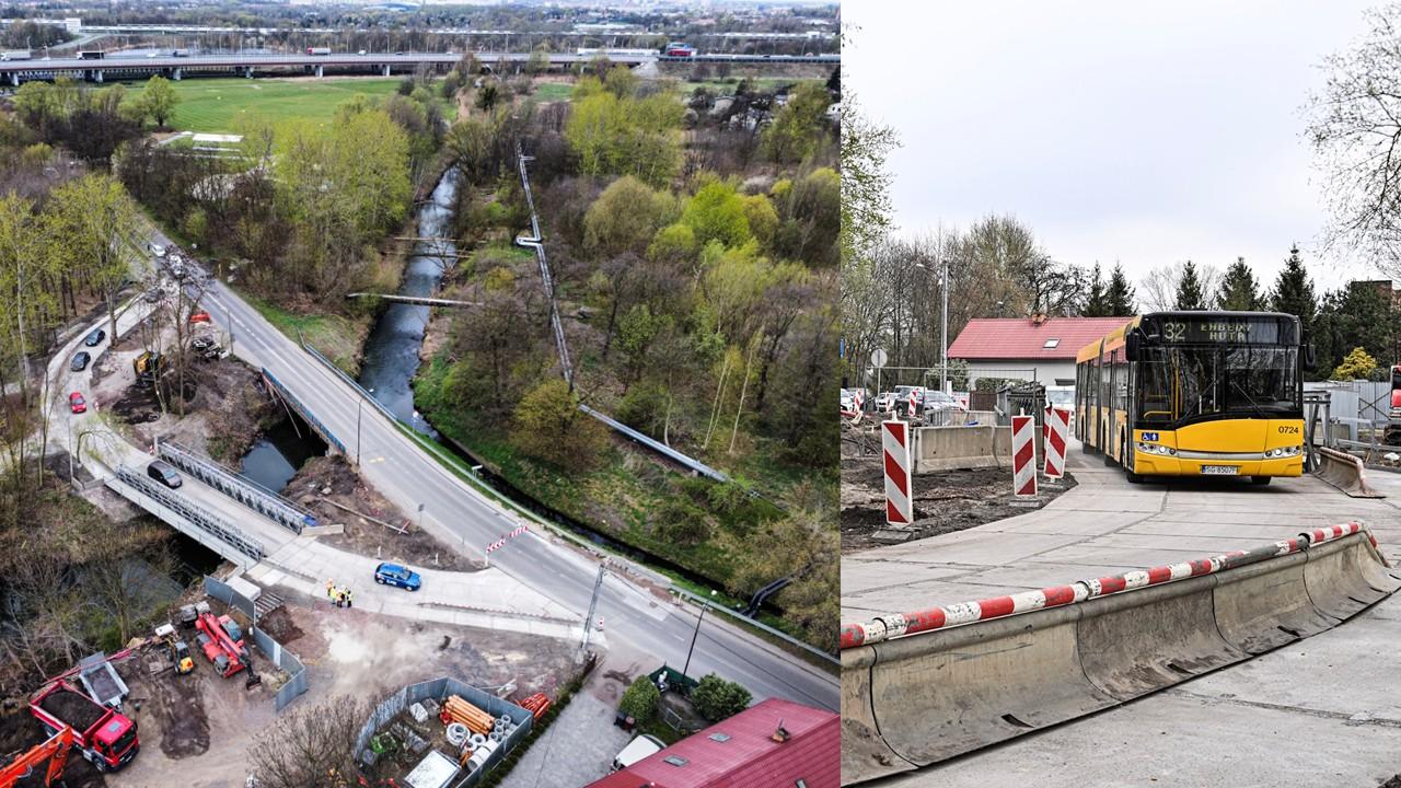 W Sośnicy przeprawa nad Kłodnicą już mostem tymczasowym.