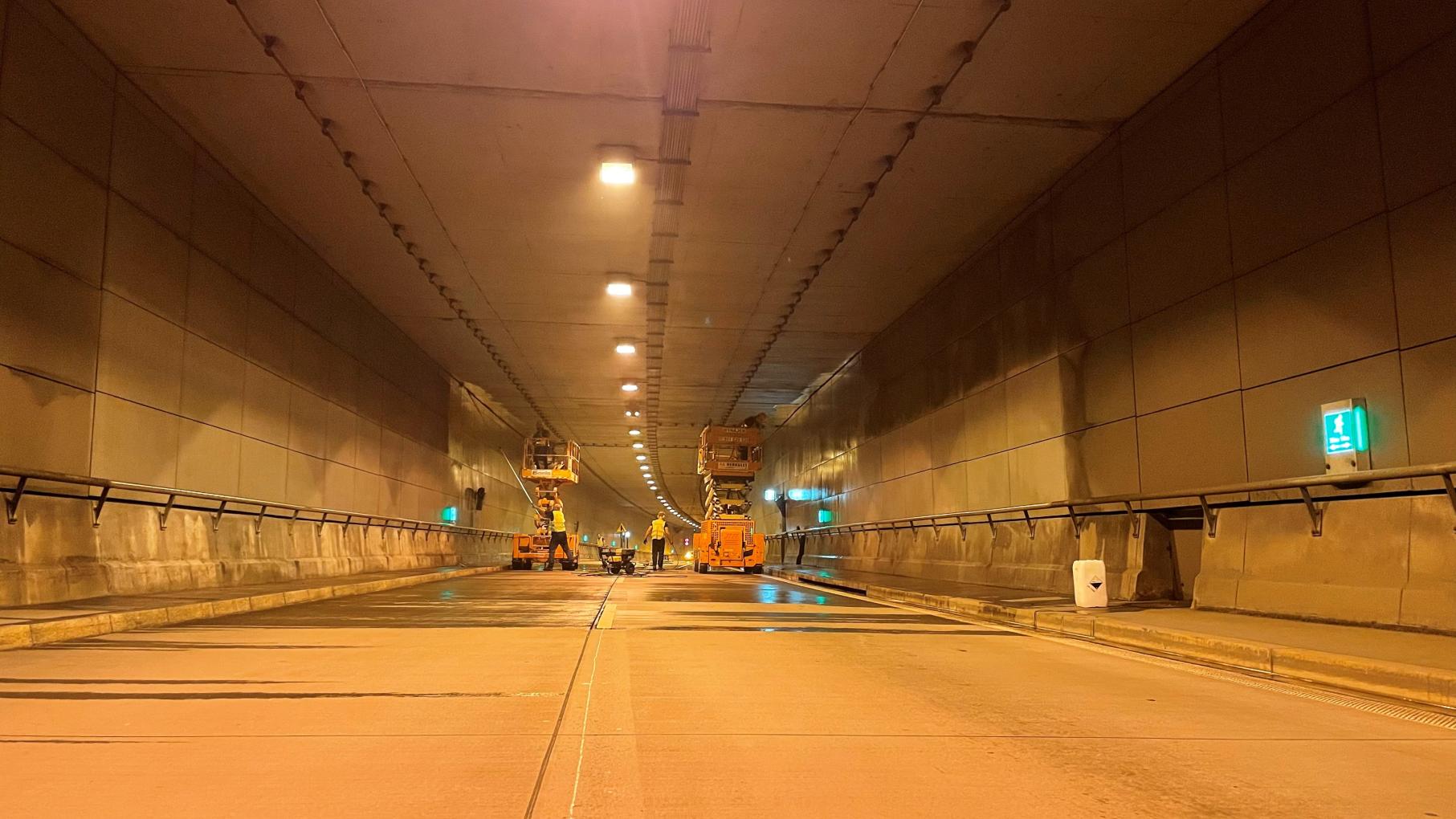Nocne prace serwisowe w tunelu DTŚ